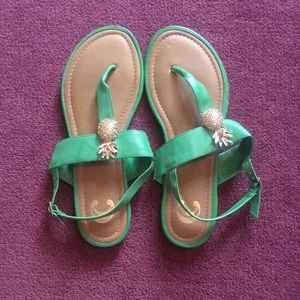 Cute green pineapple sandals